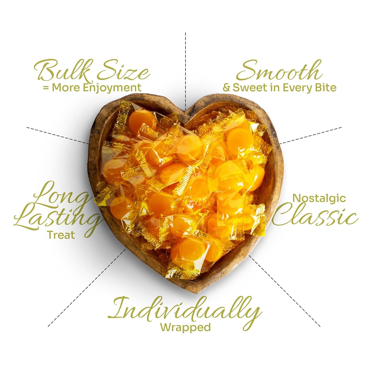 Snackathon Butterscotch Hard Discs Candy – Individually Wrapped Bulk Bags, 1 Pound