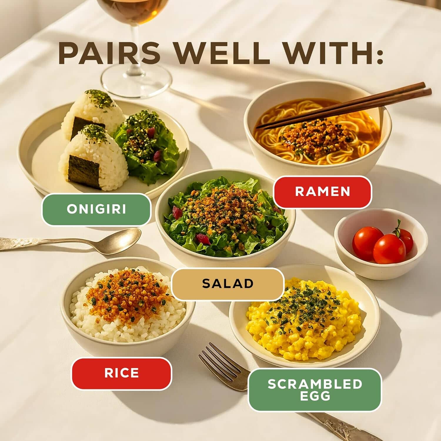 Snackathon Furikake Rice Seasoning, 3-Flavor Bundle (Nori Komi, Katsuo Fumi, Kimchi Flavored)