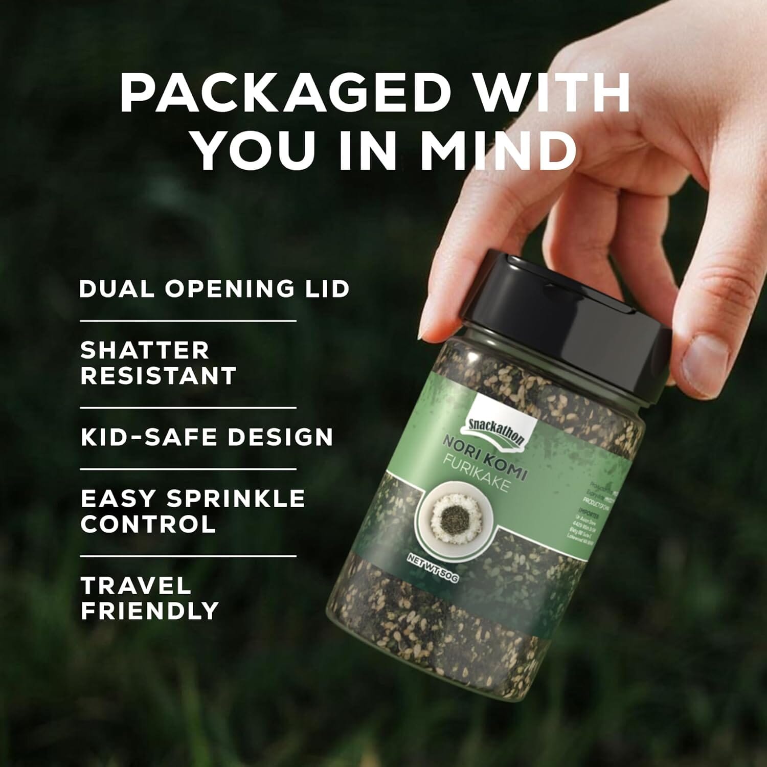 Snackathon Furikake Rice Seasoning, 3-Flavor Bundle (Nori Komi, Katsuo Fumi, Kimchi Flavored)