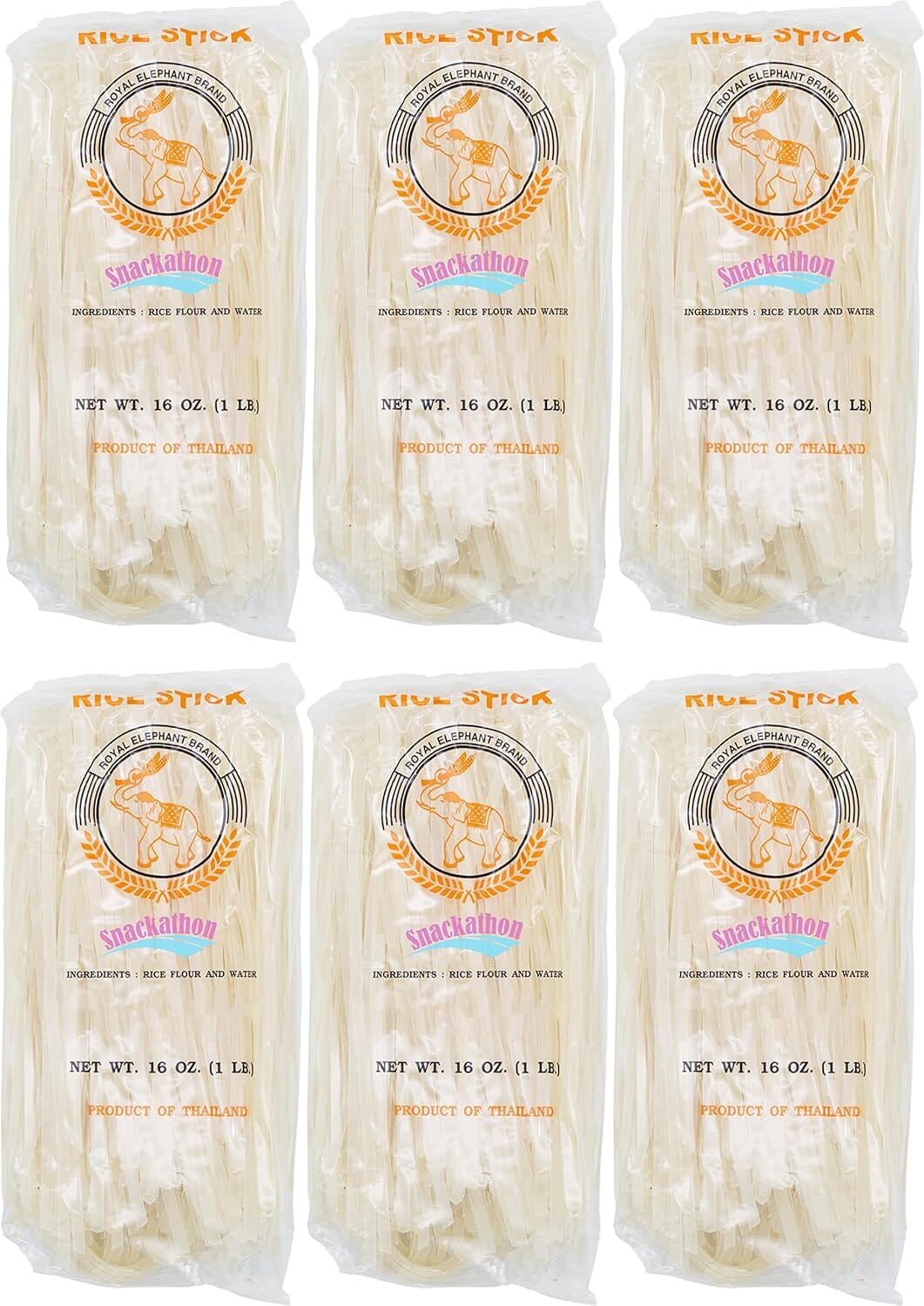 Snackathon Pad Thai Rice Stick Noodles, 16 Ounce Each