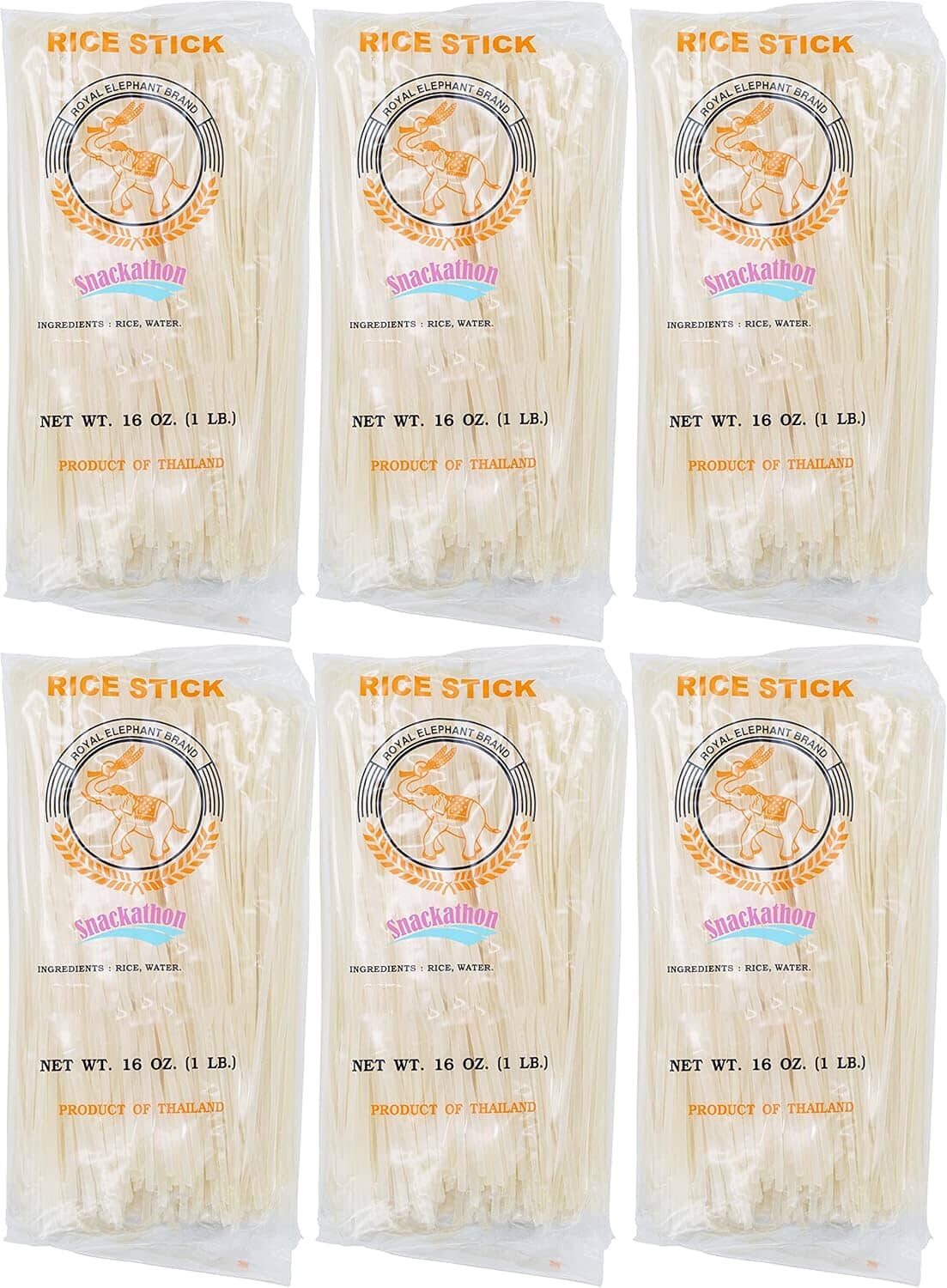 Snackathon Pad Thai Rice Stick Noodles, 16 Ounce Each