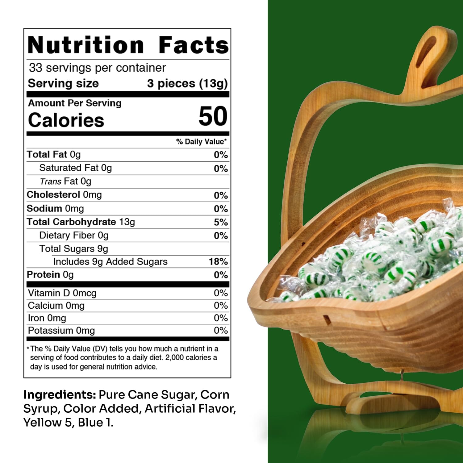 Snackathon Starlight Spearmint Candy – Individually Wrapped Mints (2 Pound Bag)