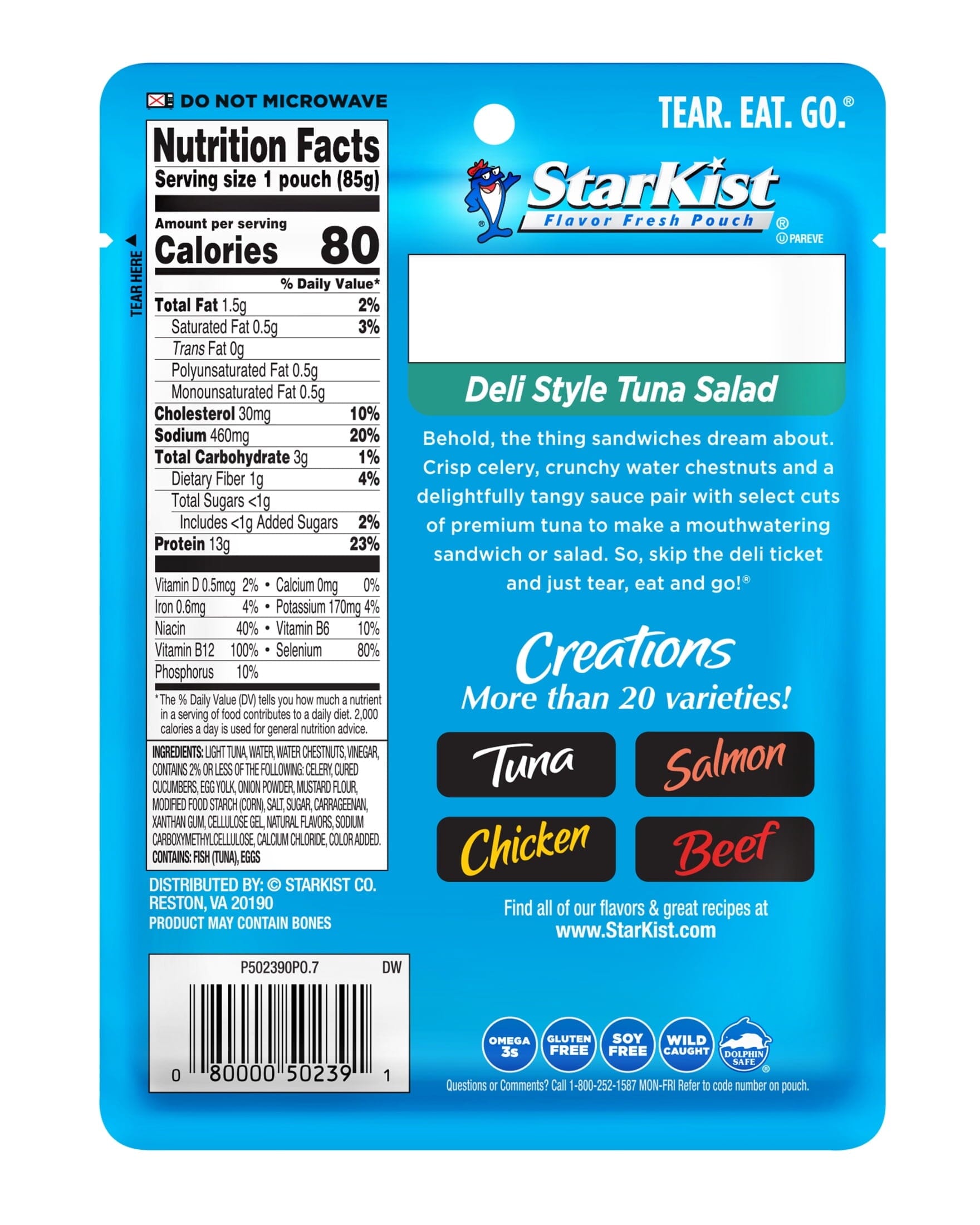 StarKist Tuna Creations, Deli Style Tuna Salad, 3 oz Pouch