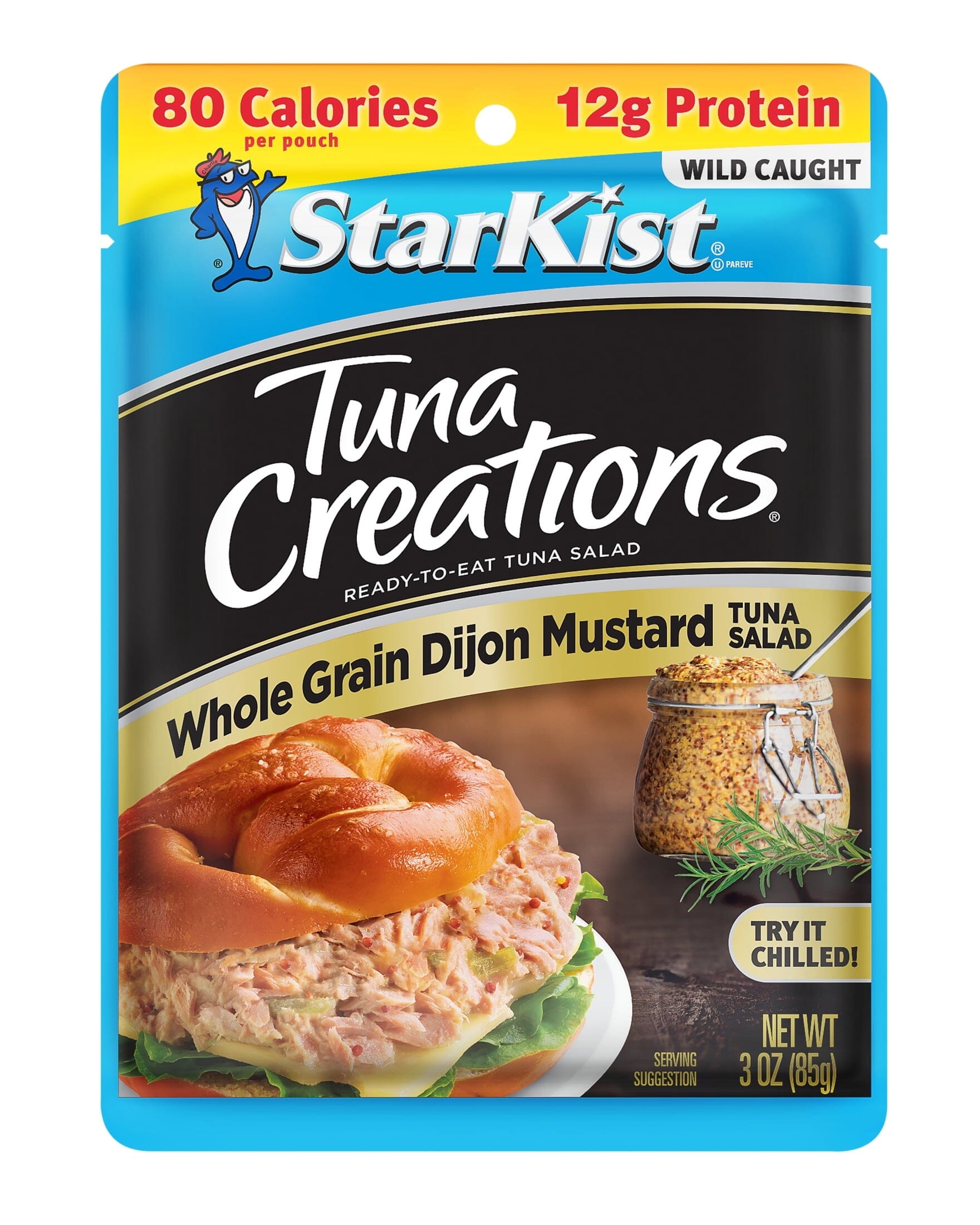 StarKist Tuna Creations, Whole Grain Dijon Mustard Tuna Salad, 12g Protein, 3 oz Pouch