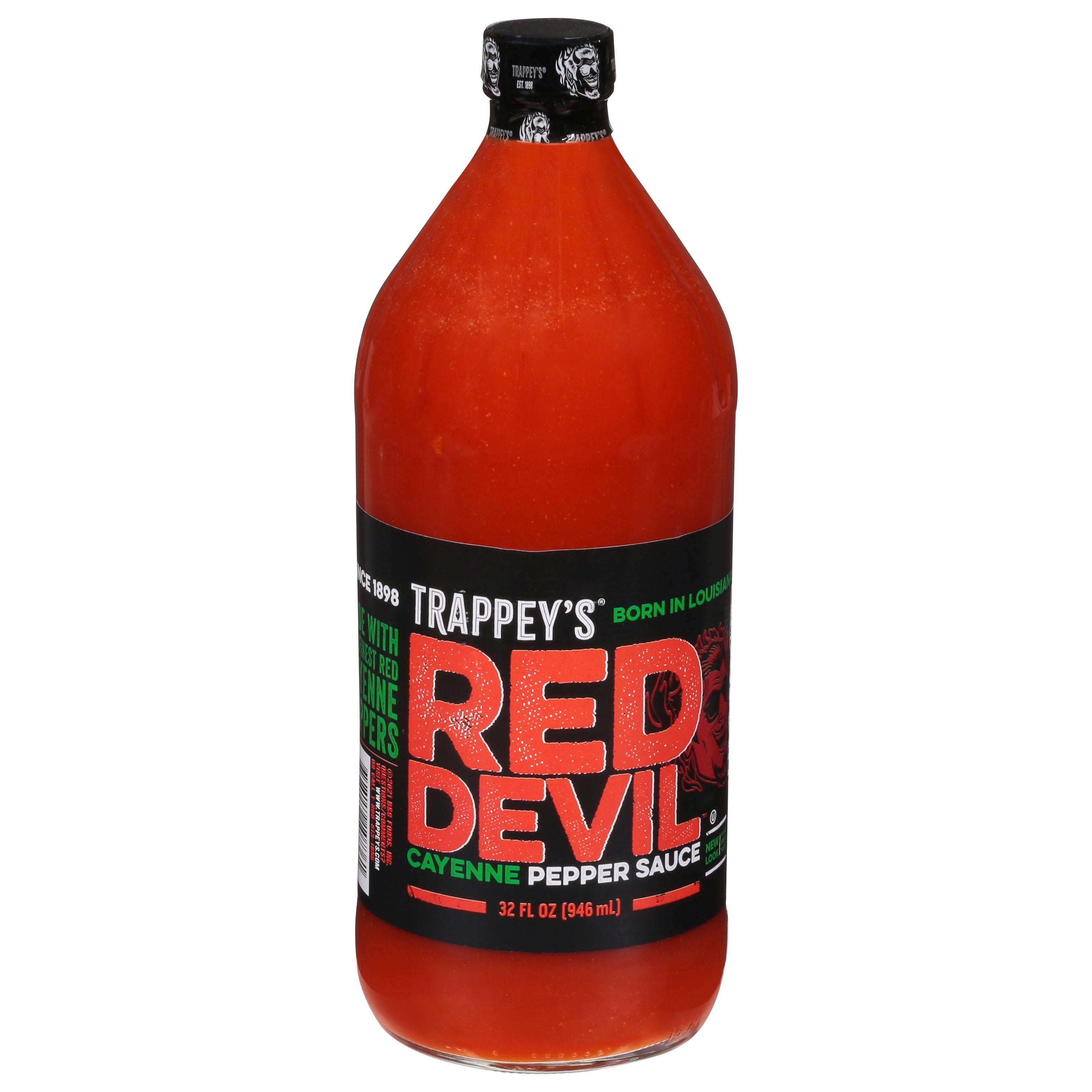 Trappey's Red Devil Cayenne Pepper Hot Sauce, 32 fl oz Glass Bottle