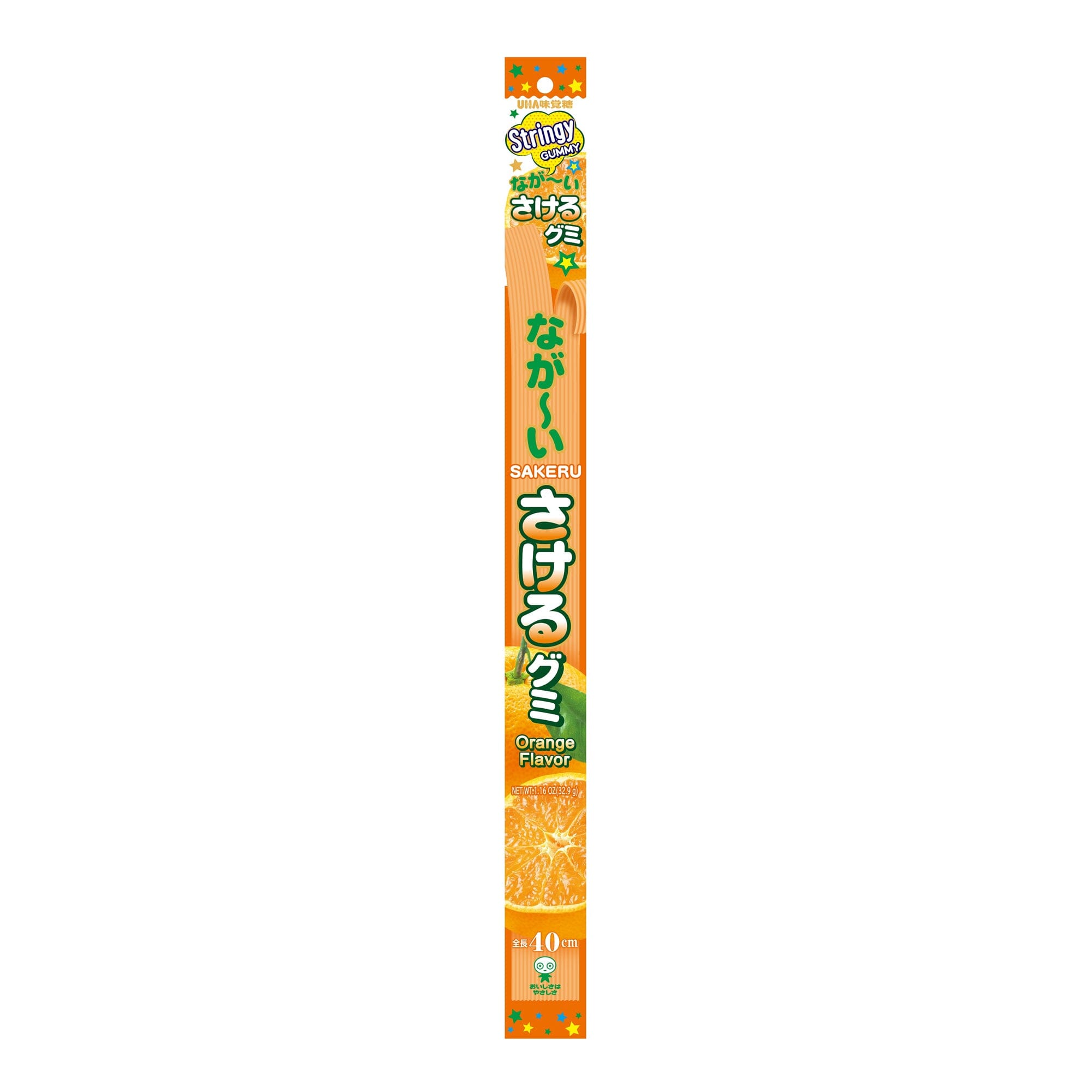 UHA Sakeru Long Stringy Gummy Candy – Soft, Chewy & Peelable Japanese Snack 1.16 oz