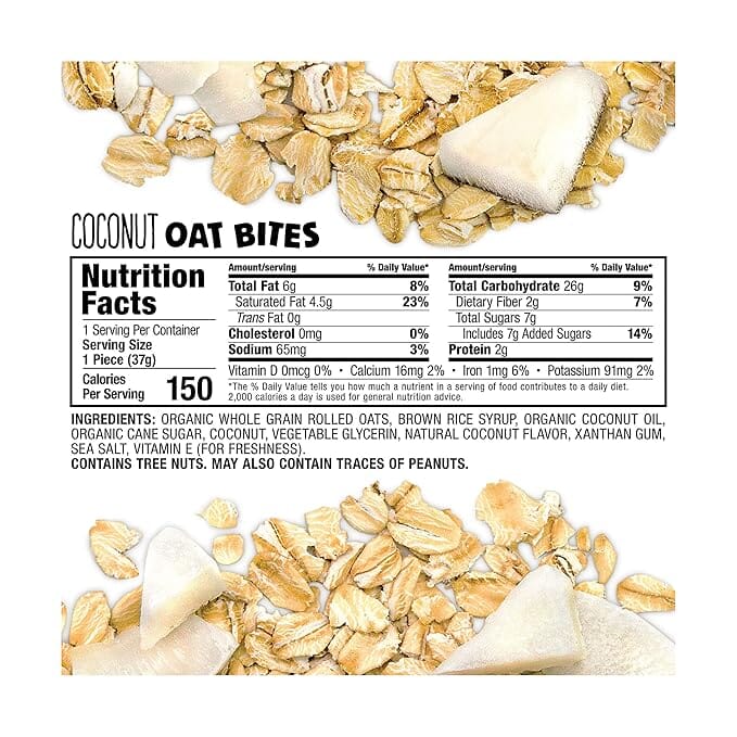 Bobo's Oat Bites, Coconut, 1.3 Ounce Bites (5ct Box)