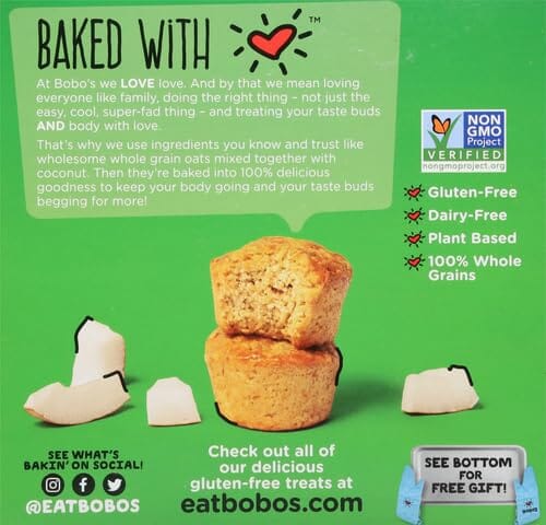 Bobo's Oat Bites, Coconut, 1.3 Ounce Bites (5ct Box)