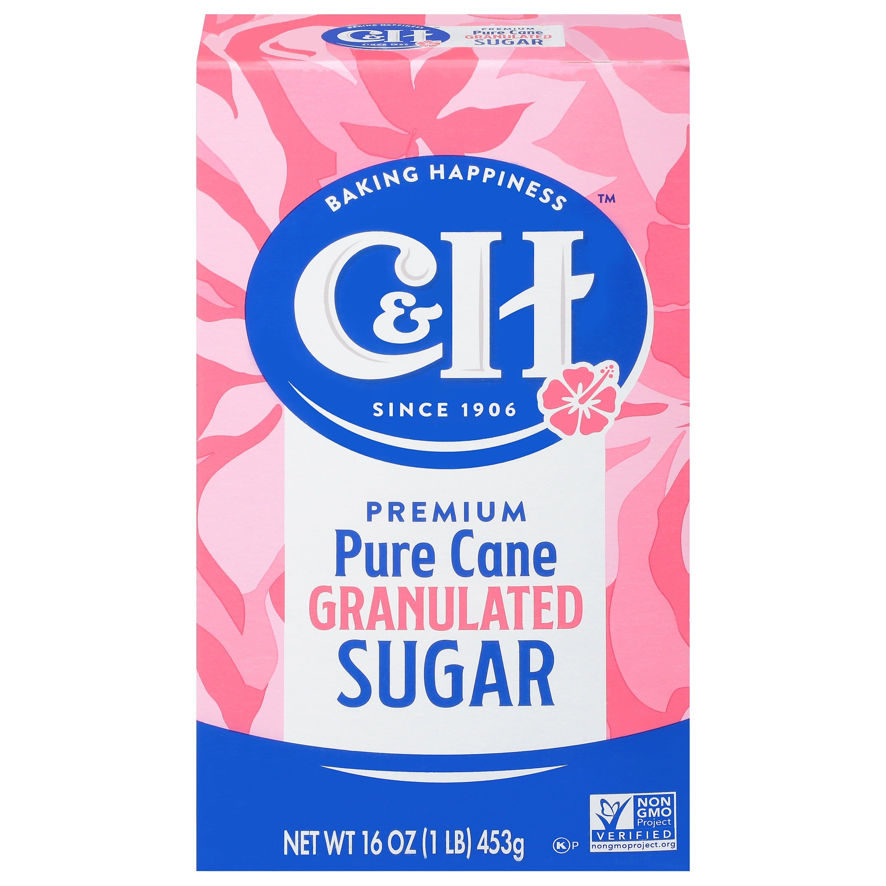 C&H Premium Pure Cane Granulated Sugar, 1 Pound Box