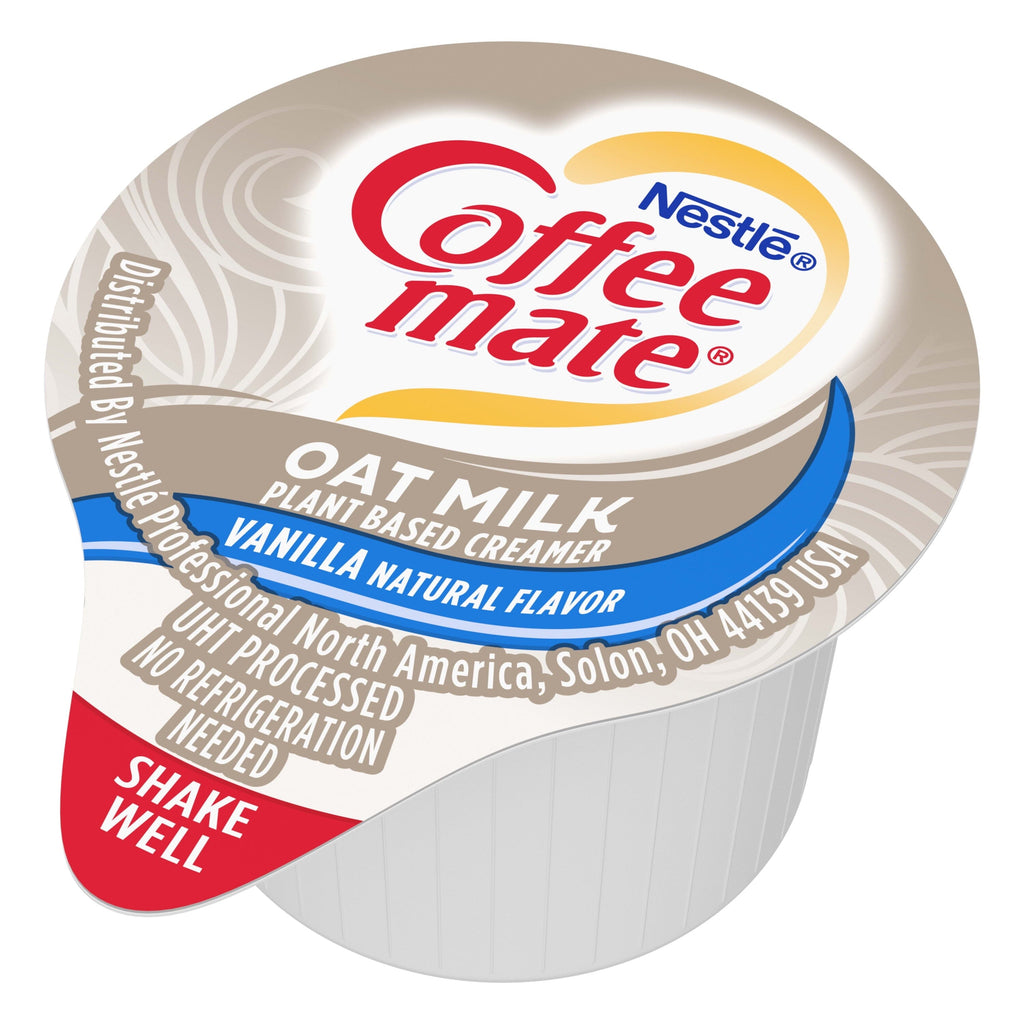 Coffee mate Plant Based Oat Milk Vanilla Non-Dairy Creamer, 0.375 fl oz, 50 Count Tubs
