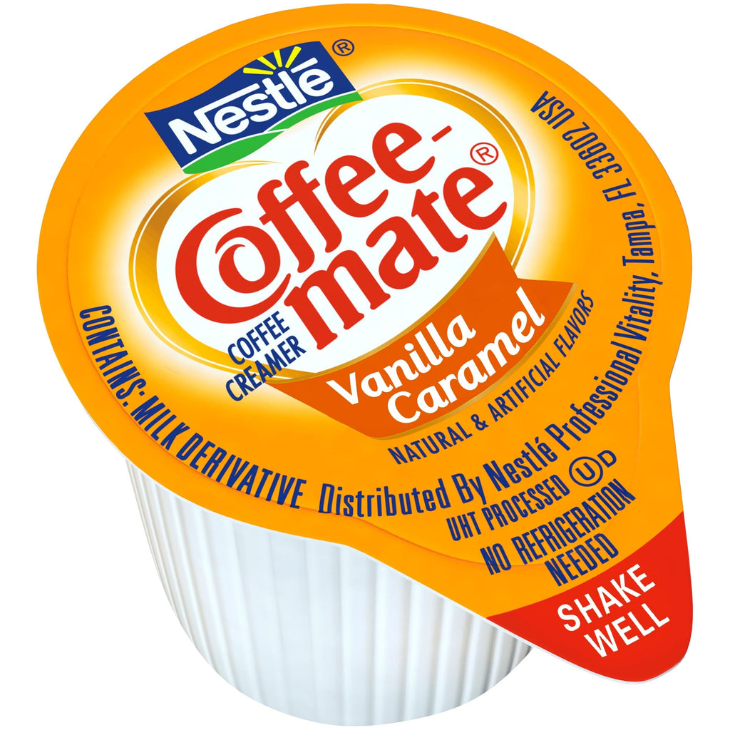 Coffee Mate Vanilla Caramel Liquid Coffee Creamer Singles, Lactose-Free Creamer, 0.375 Fl Oz, 50 Ct