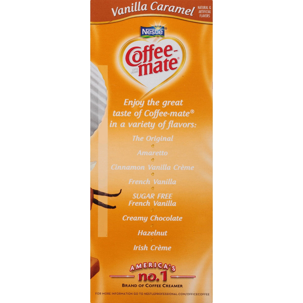 Coffee Mate Vanilla Caramel Liquid Coffee Creamer Singles, Lactose-Free Creamer, 0.375 Fl Oz, 50 Ct