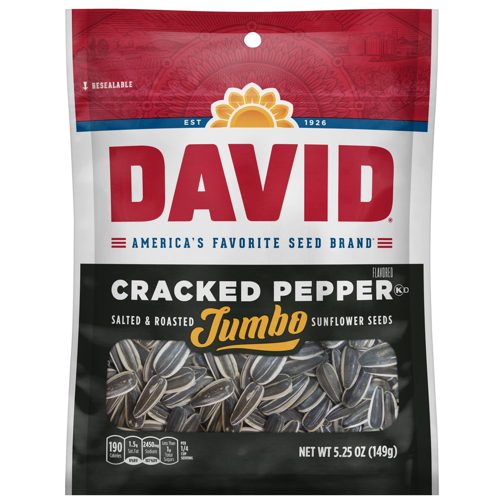 David Jumbo Cracked Pepper Roasted & Salted Sunflower Seeds, 5.25 oz