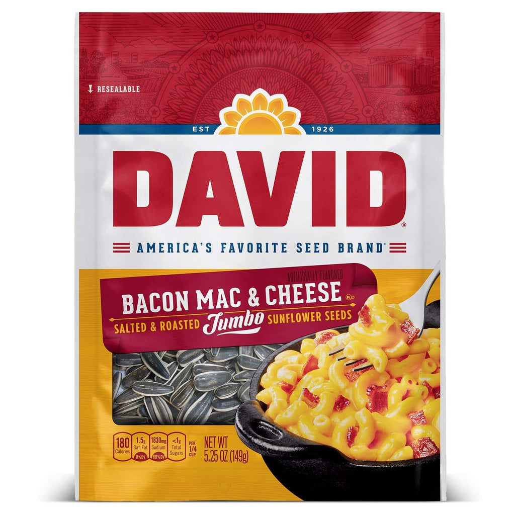 David Jumbo Salted Bacon Mac & Cheese Sunflower Seed, 5.25 Ounces