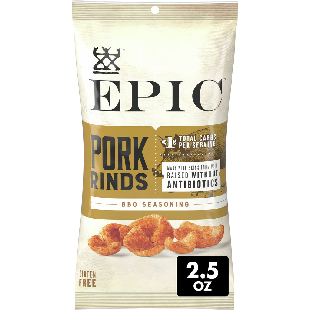 EPIC BBQ Pork Rinds Gluten Free, 2.5 Ounce