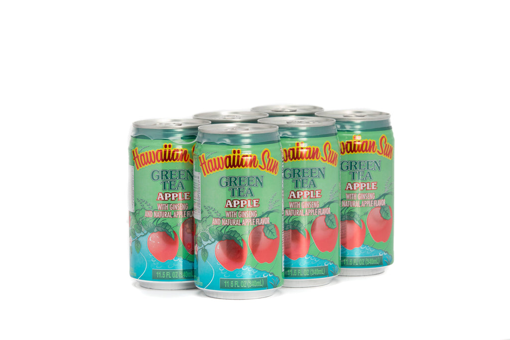 Hawaiian Sun Drink, Green Tea Apple, 11.5 Fl Oz Pack of 6