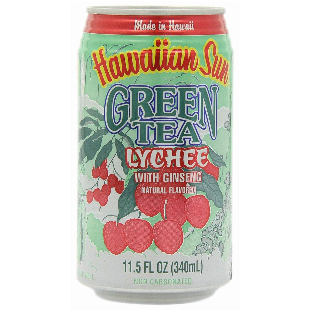 Hawaiian Sun Drink, Green Tea Lychee, 11.5 Fl Oz Pack of 6