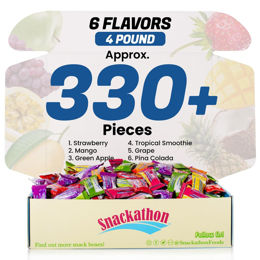 Hi Chew 6 Flavors, Bulk 330+ Pieces, 4 Pound (Hi Chew Fruit Strawberry, Mango, Green Apple, Grape, Tropical Smoothie, Pina Colada)