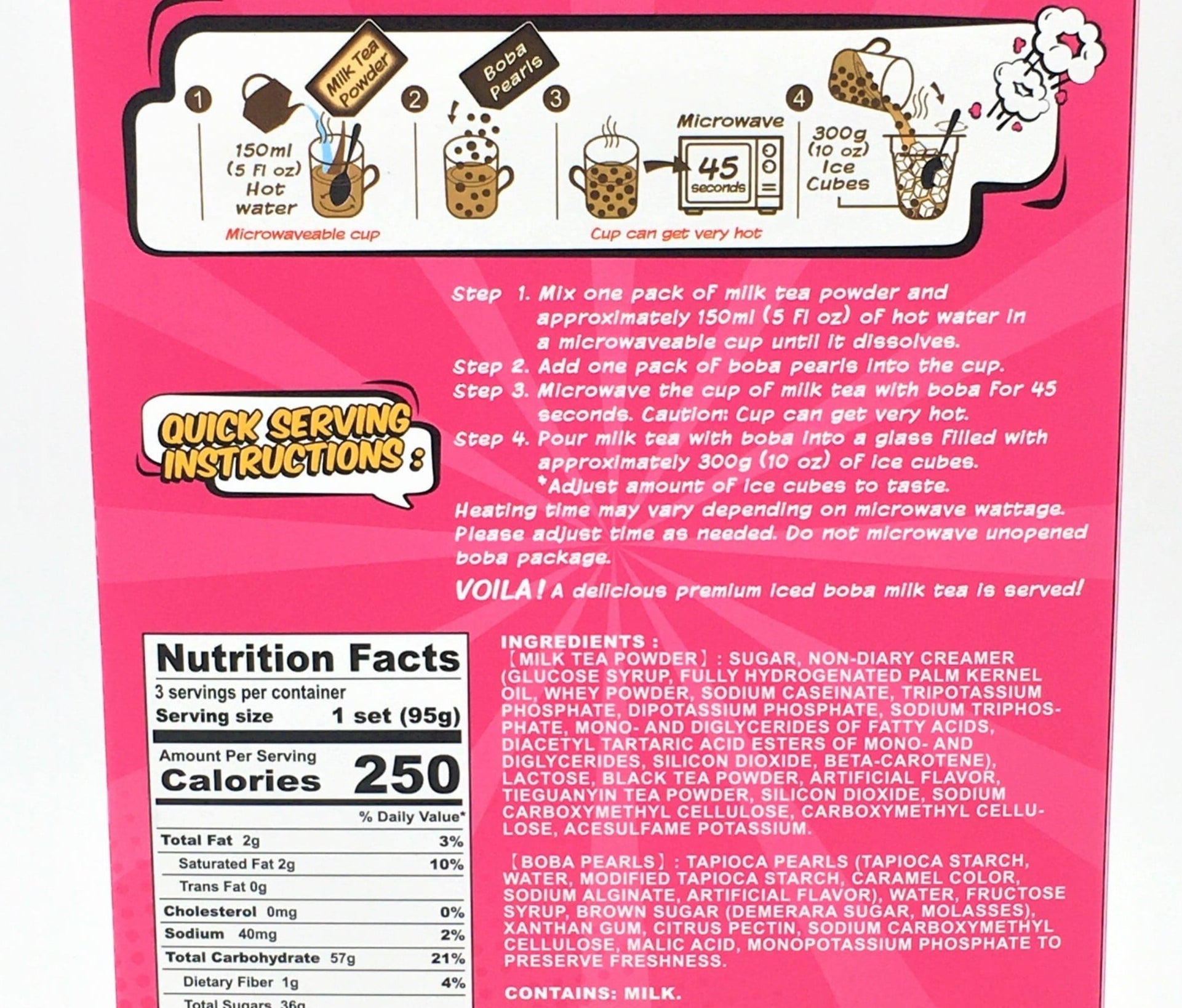J-Basket Black Tea Instant Boba Kit 10 Ounce