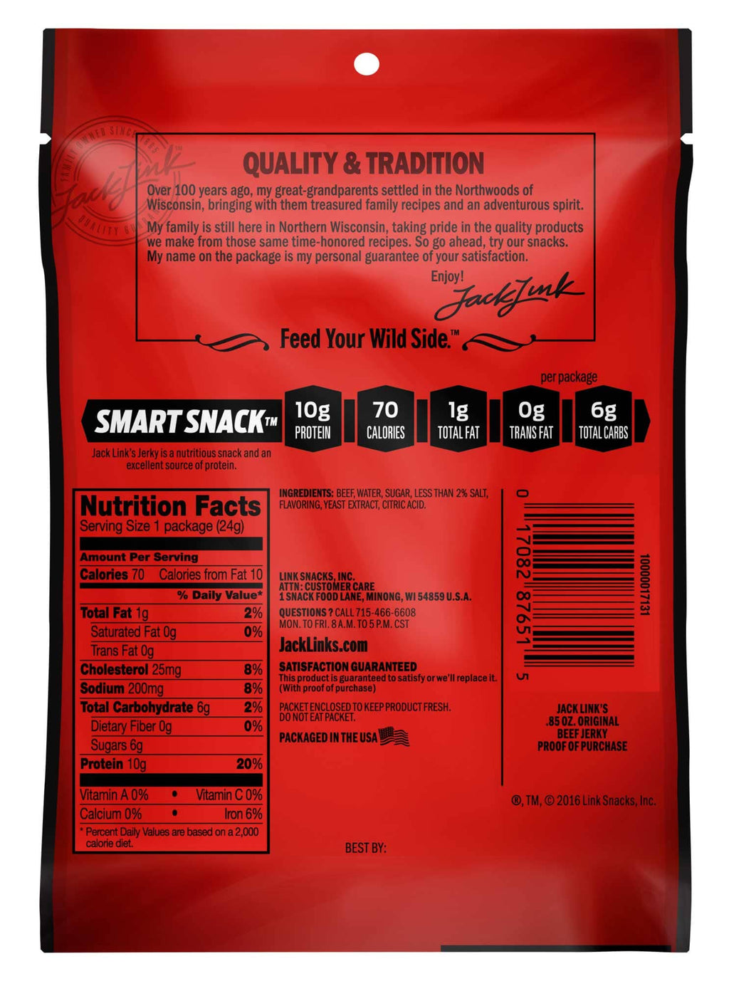 Jack Link's Original Beef Jerky, 0.85 Ounce