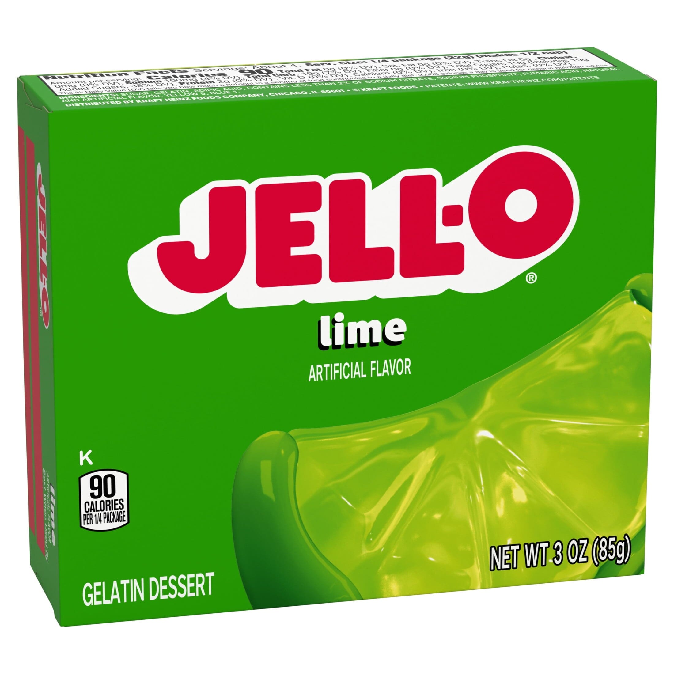 Jell-O Lime Gelatin Dessert Mix, 3 oz Box