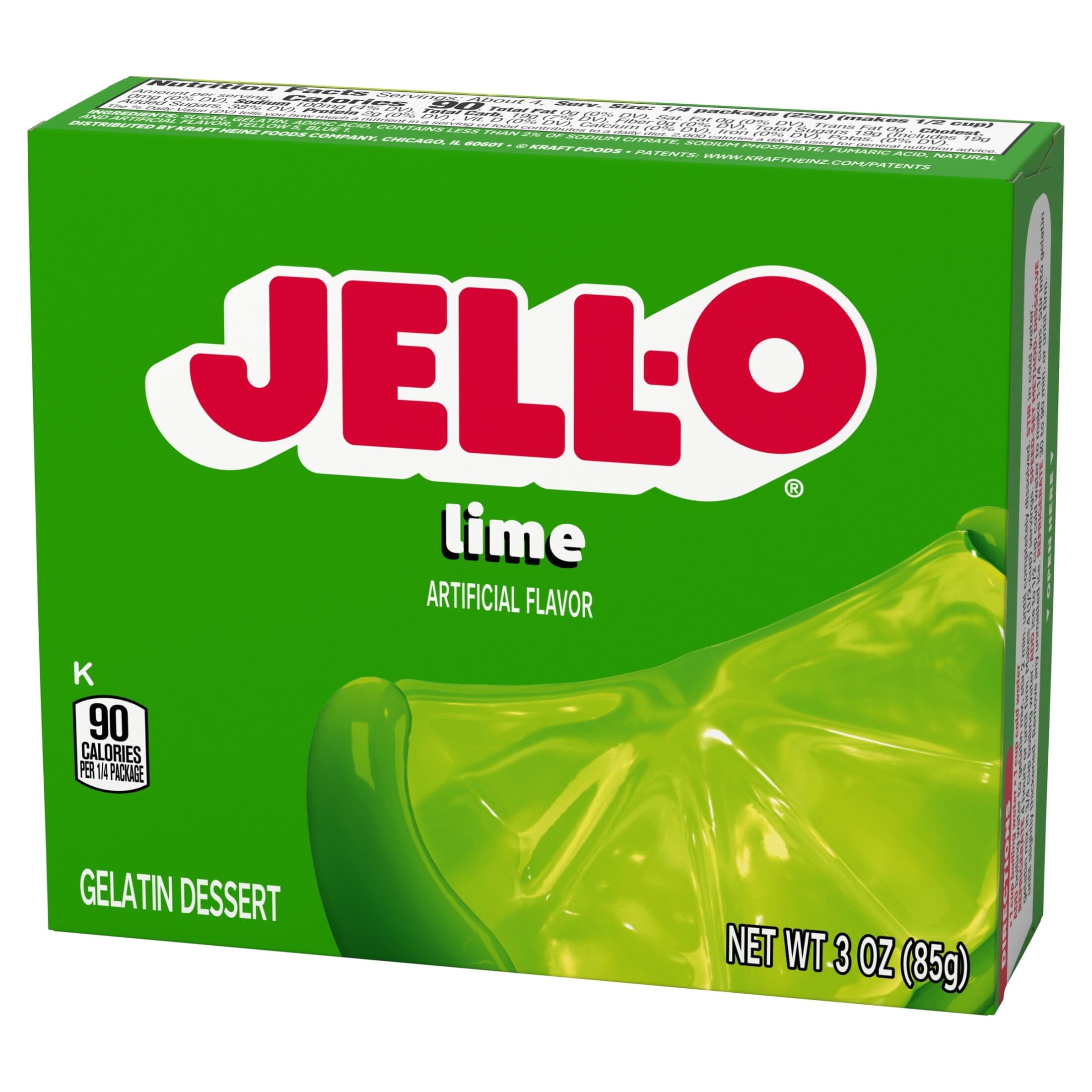 Jell-O Lime Gelatin Dessert Mix, 3 oz Box