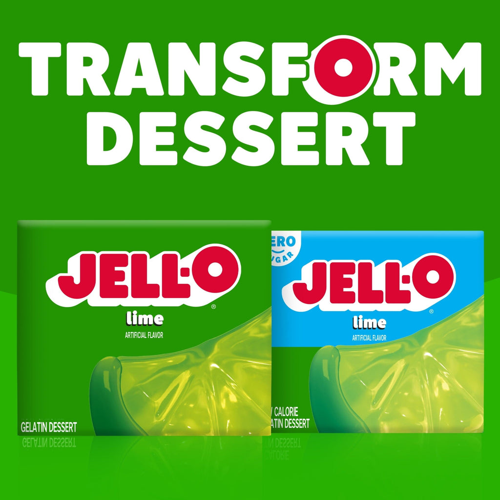 Jell-O Lime Gelatin Dessert Mix, 3 oz Box