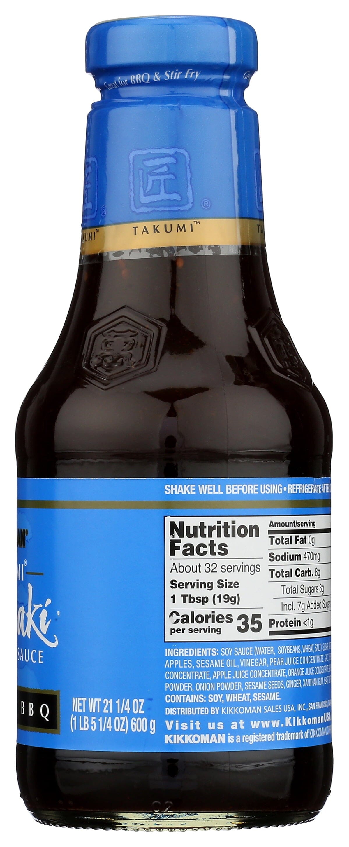 Kikkoman Takumi Korean BBQ Sauce, 21.25 oz, Glass Bottle