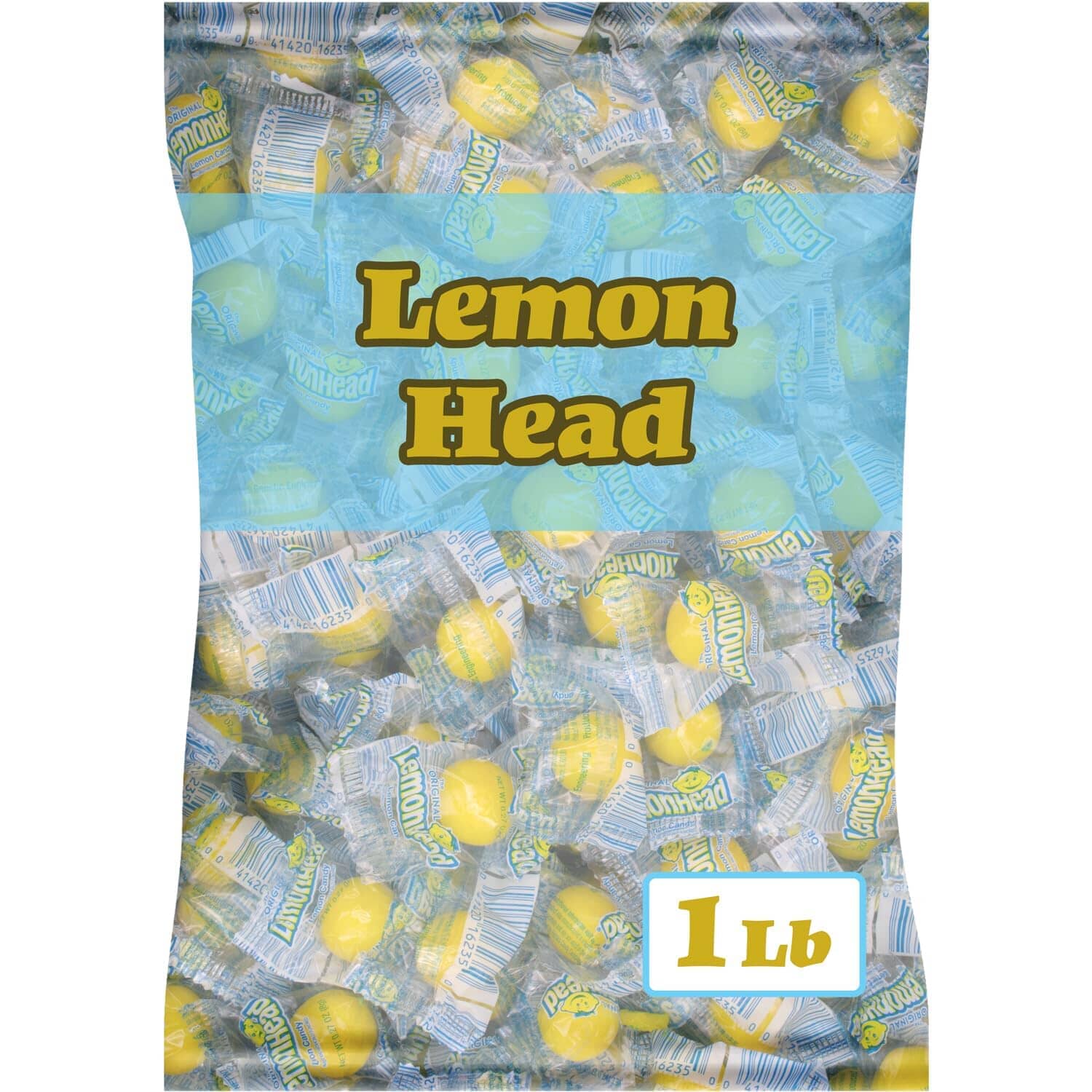 Lemonhead Original Lemon Hard Candy, Individually Wrapped Bulk Bag, 1 Pound