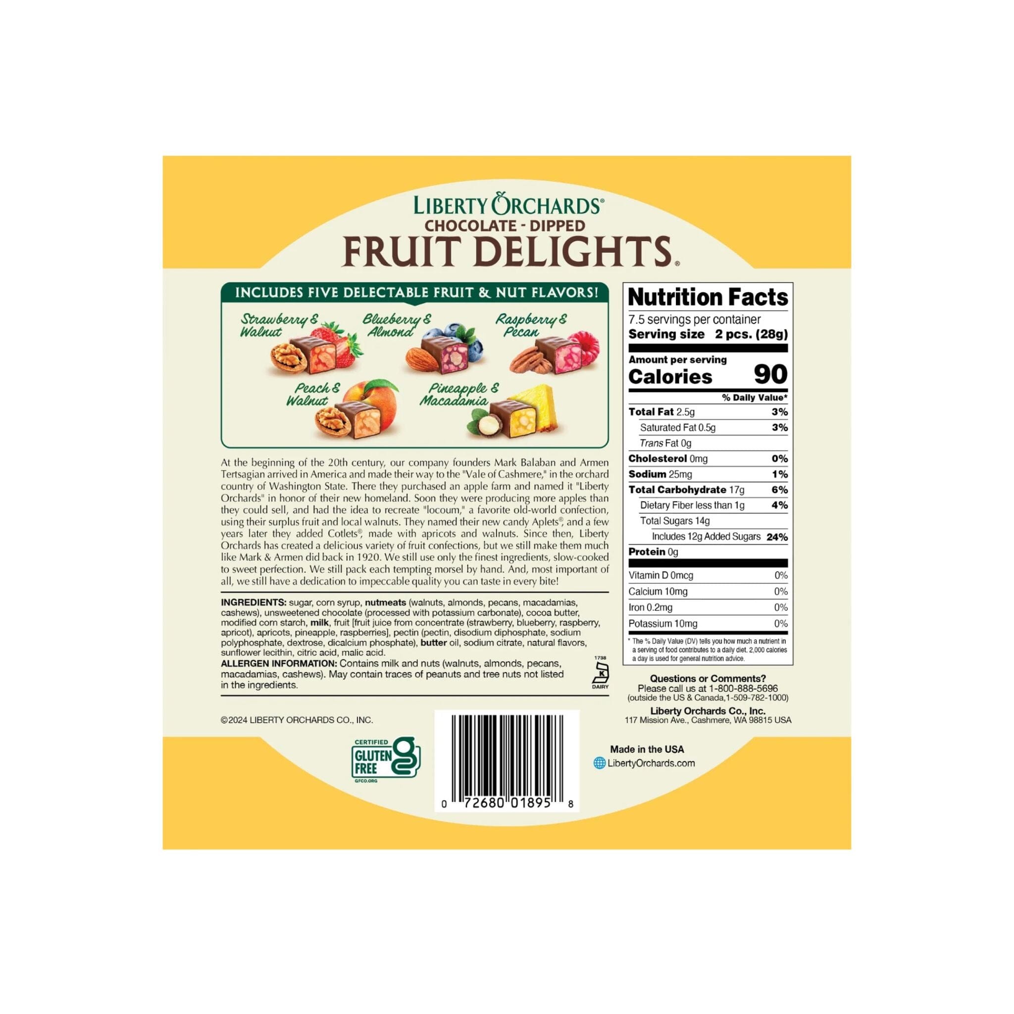 Liberty Orchards Chocolate-Dipped Fruit Delights, 7.5 Ounce