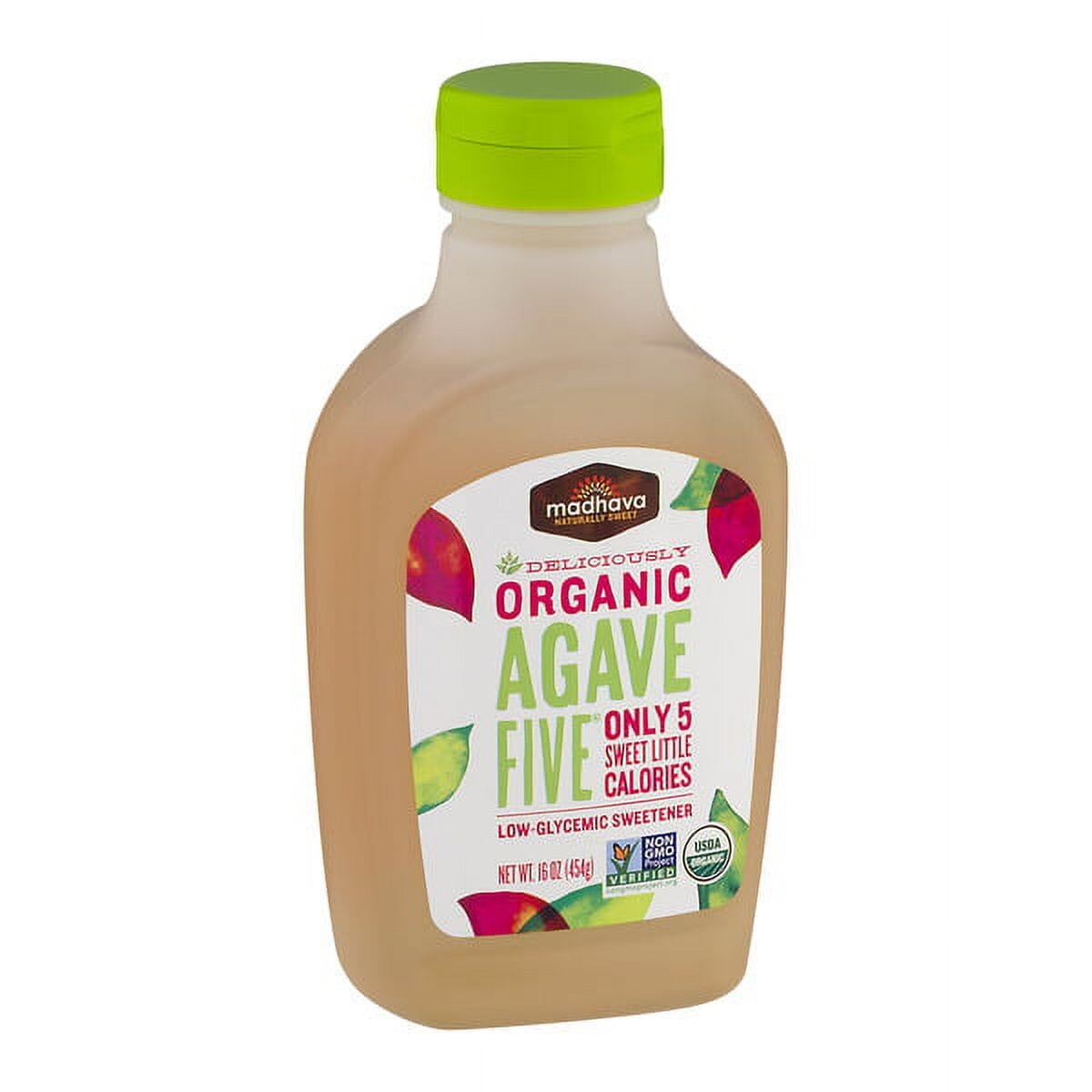 Madhava Organic Agave Five Low-Glycemic Sweetener, 16 oz Bottle