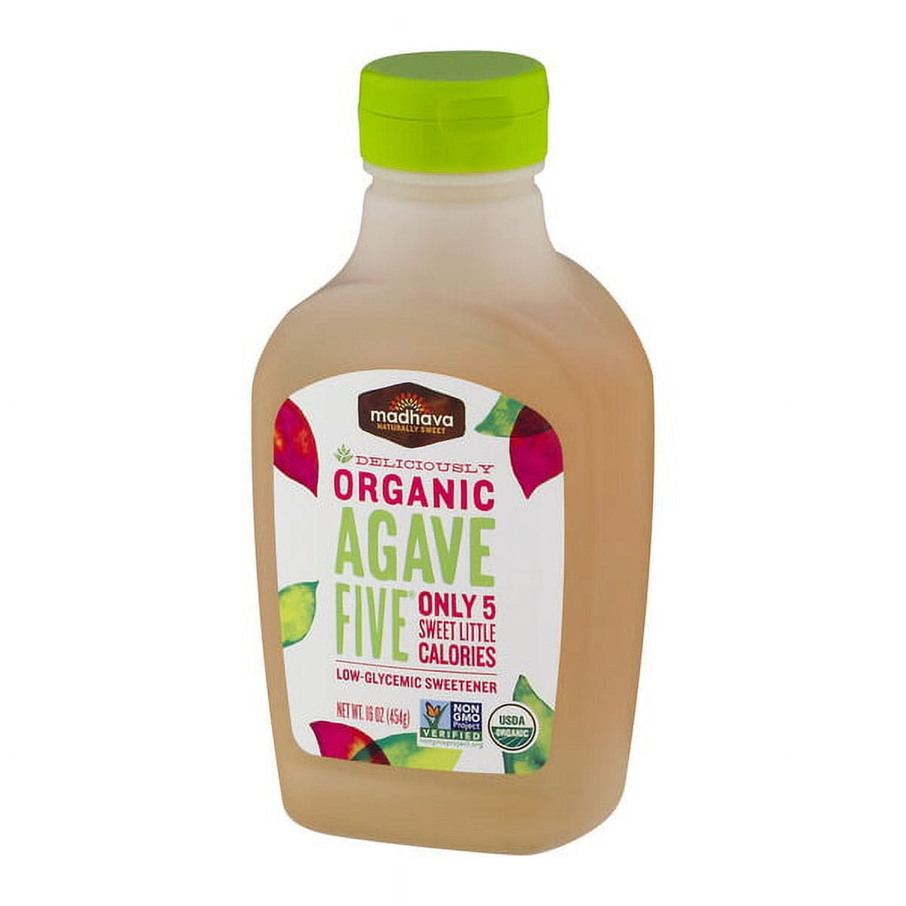 Madhava Organic Agave Five Low-Glycemic Sweetener, 16 oz Bottle