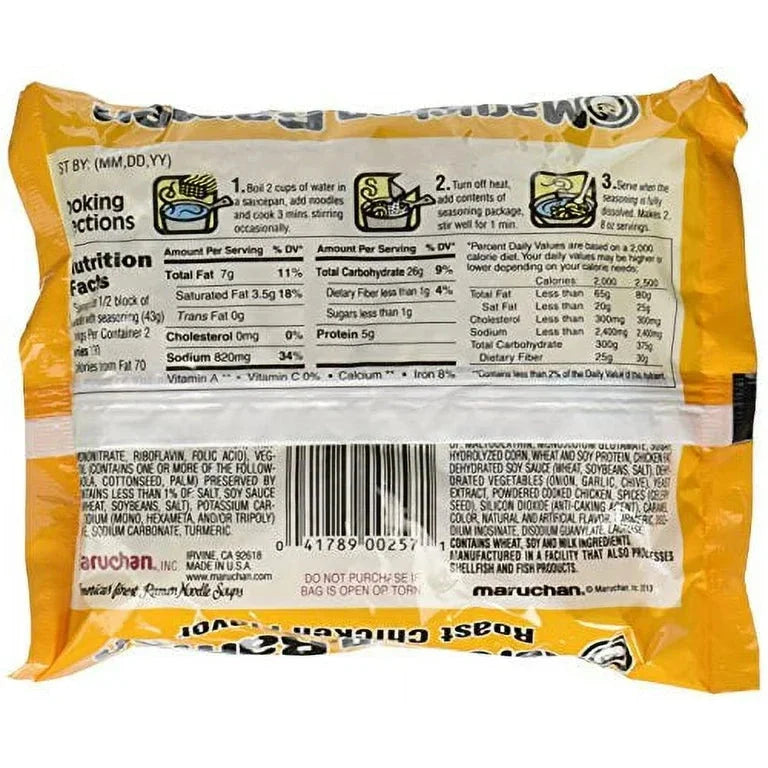Maruchan Ramen, Roast Chicken, 3-Ounce Packages