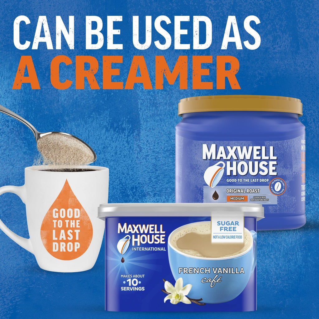 Maxwell House International French Vanilla Café-Style Sugar Free Instant Coffee Beverage Mix, 4 oz. Canister