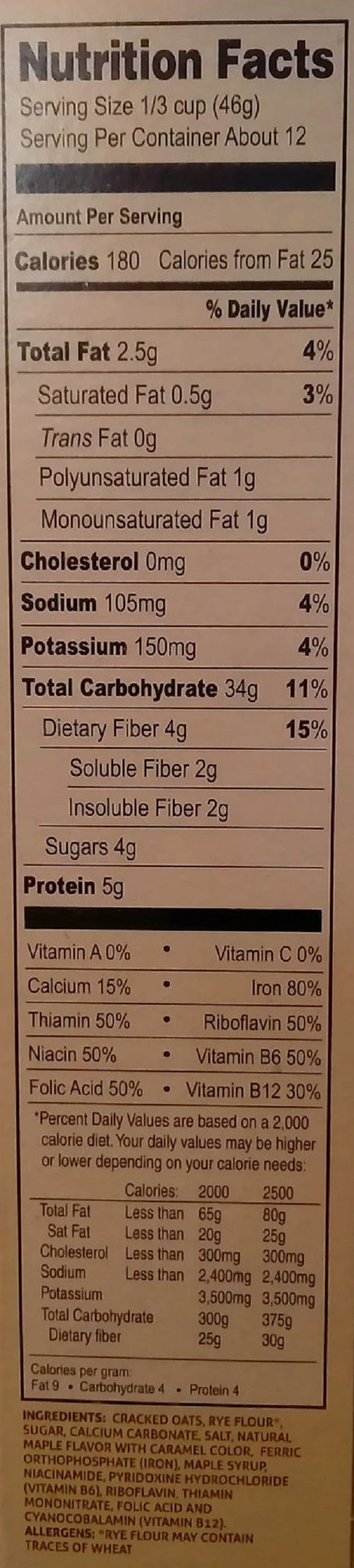MAYPO Instant Maple Oatmeal Cereal Vermont Style, 19 Ounce