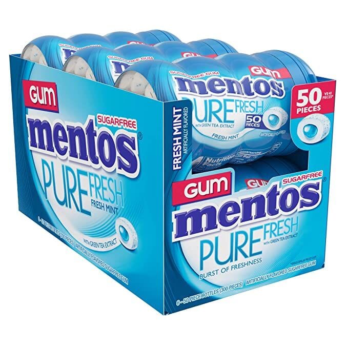 Mentos Gum Sugar Free, Pure Fresh Mint, 50 Piece