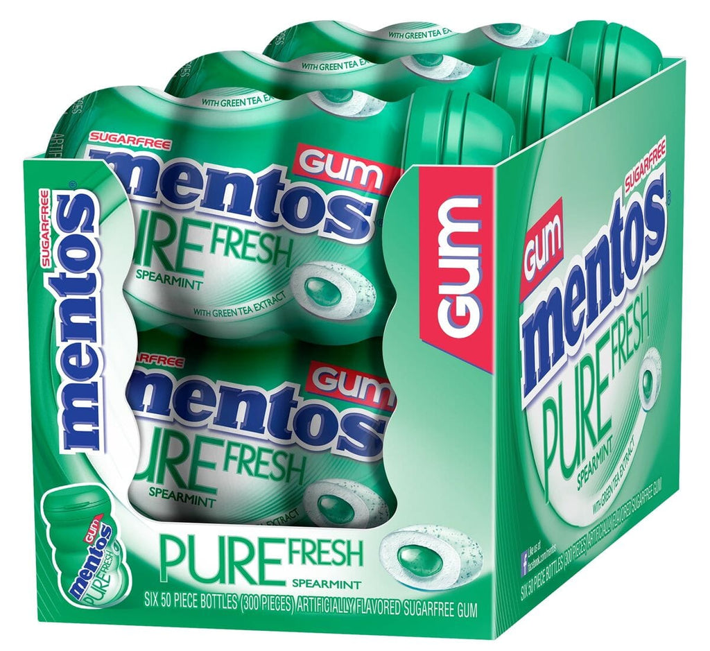 Mentos Gum Sugar Free, Pure Fresh Spearmint, 50 Piece