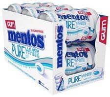 Mentos Gum Sugar Free, Pure White Sweet Mint, 50 Piece