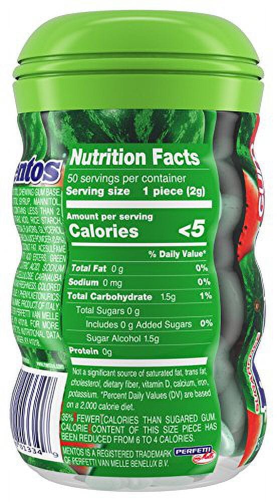Mentos Pure Fresh Sugar-Free Chewing Gum With Xylitol, Watermelon, 50 Piece Bottle