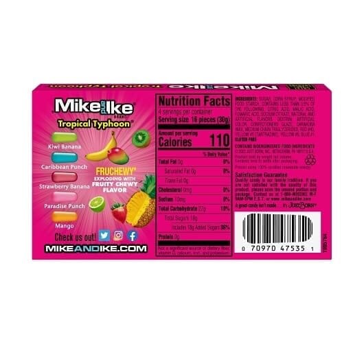 Mike & Ike Chewy Candy, Theater Box Variety Pack, 4 Flavors (Original, Mega, Tropical, Berry), 3 Boxes each Flavor, 12 Boxes Total, 4.25 Ounce each Box