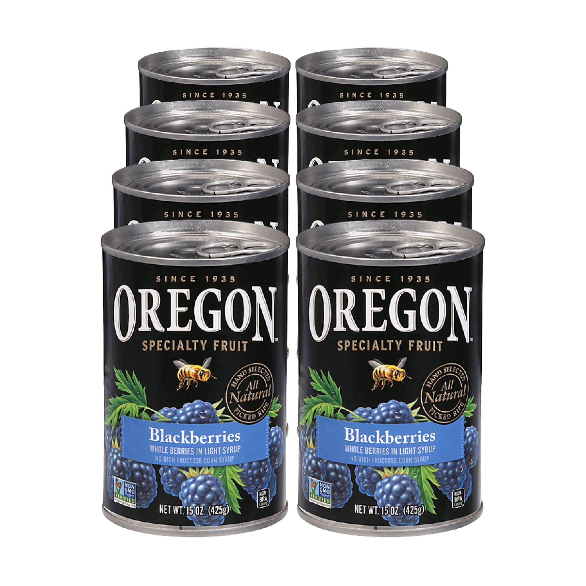 Oregon Fruit Blackberries in Light Syrup, 15 oz