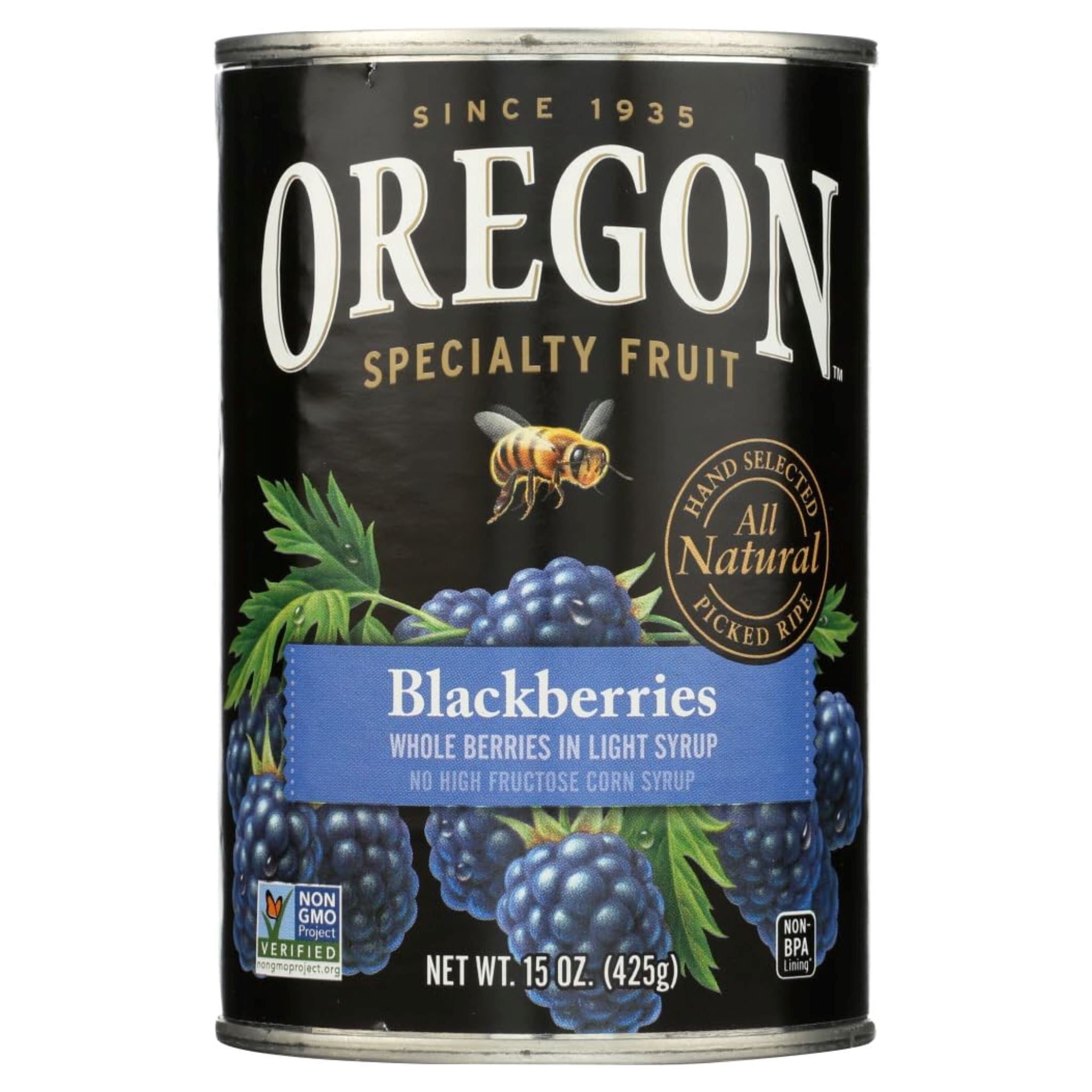 Oregon Fruit Blackberries in Light Syrup, 15 oz
