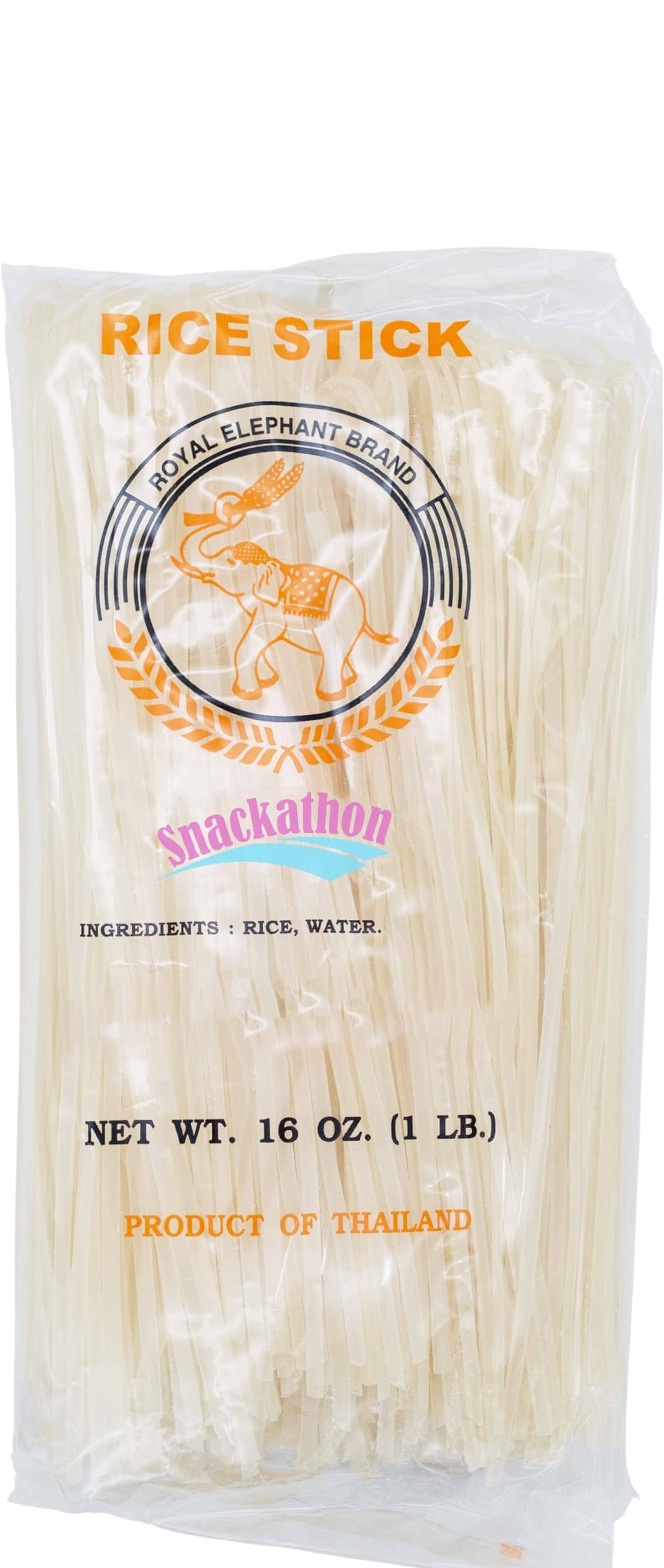 Snackathon Pad Thai Rice Stick Noodles, 3mm Width, Pack of 1 (16 Ounce Bag)