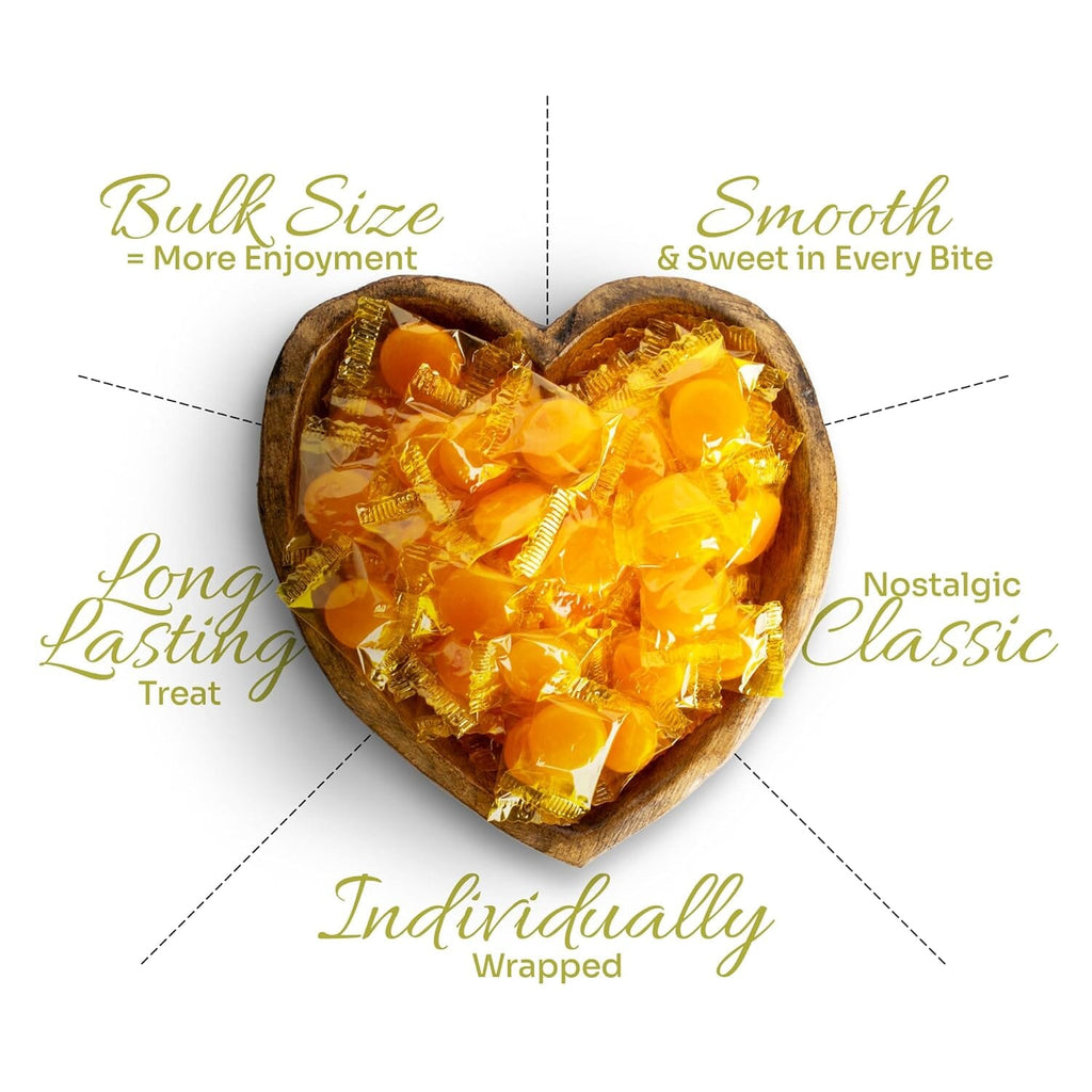 Snackathon Butterscotch Hard Discs Candy – Individually Wrapped Bulk Bags, 4 Pound