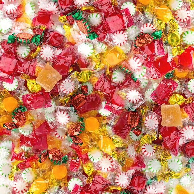 Snackathon Deluxe Mix - Old-Fashioned Hard Candy Assortment, Individually Wrapped (Peppermint, Spearmint, Strawberry, Cinnamon, Butterscotch, Fruit & More), 1 lb Resealable Pouch, Approx. 80 Pieces