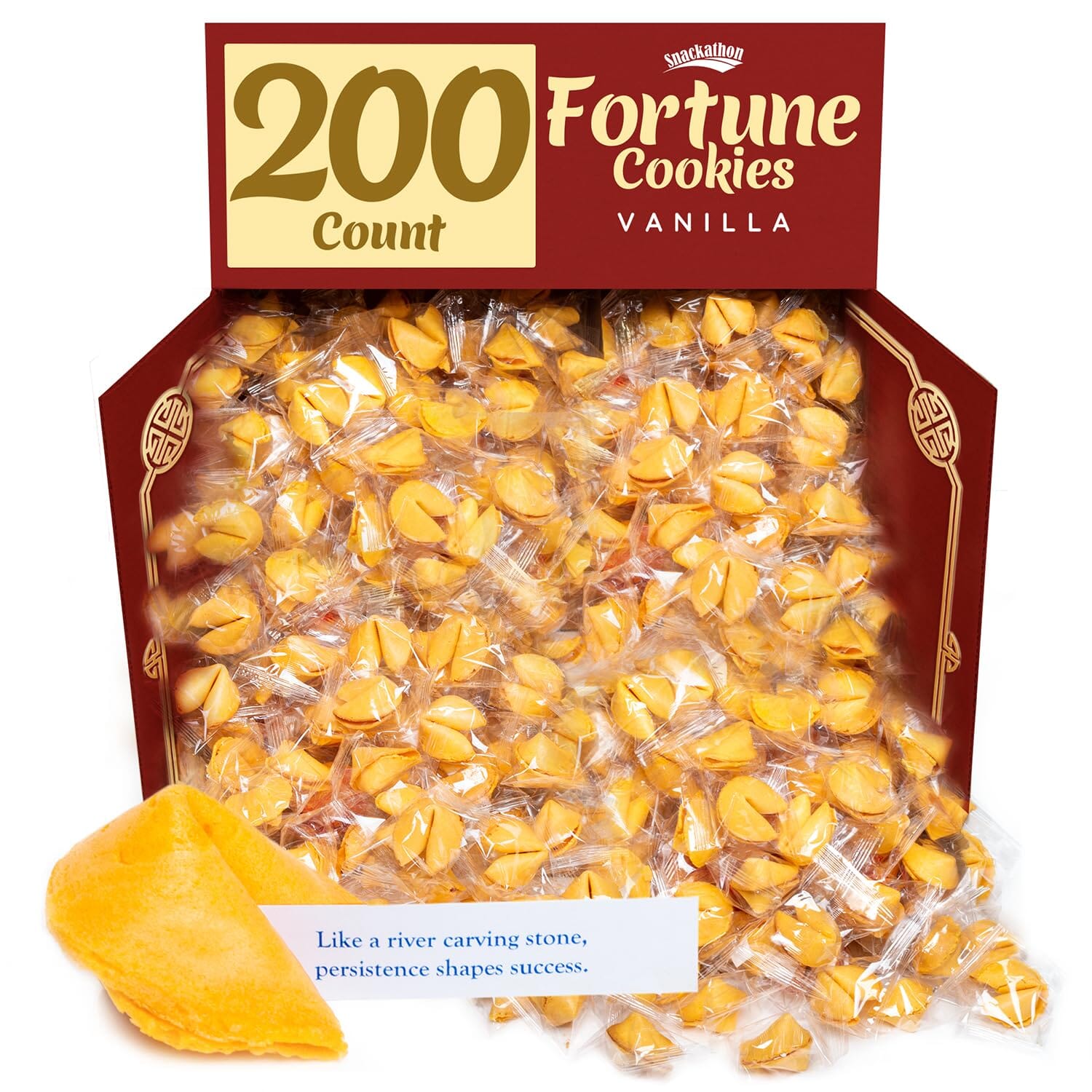 Snackathon Fortune Cookies, Individually Wrapped, Bulk Pack, Premium USA Made