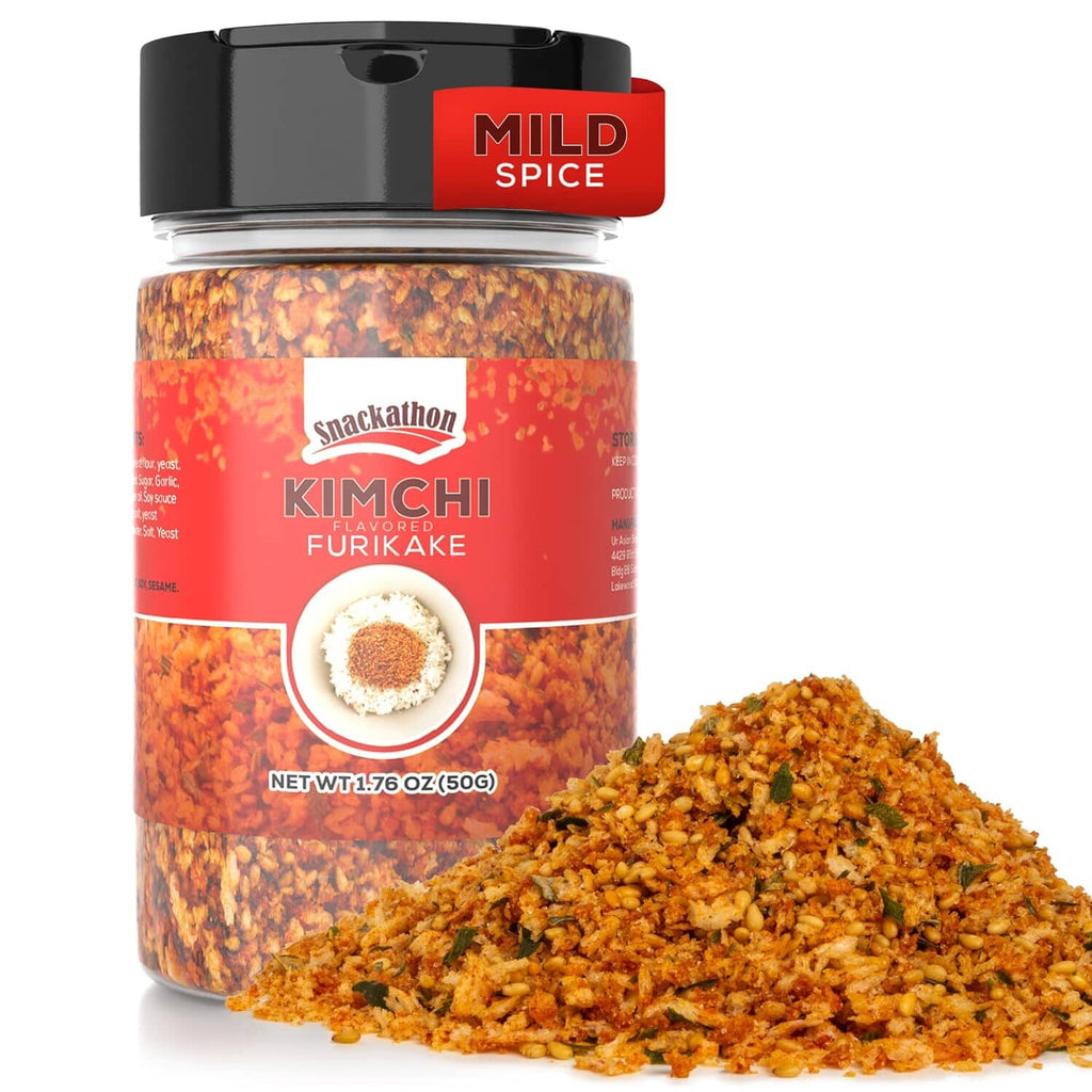 Snackathon Furikake Rice Seasoning, Kimchi Flavored, Japanese Spices Topper for Rice Ball 1.76 oz Jar (Pack of 1)