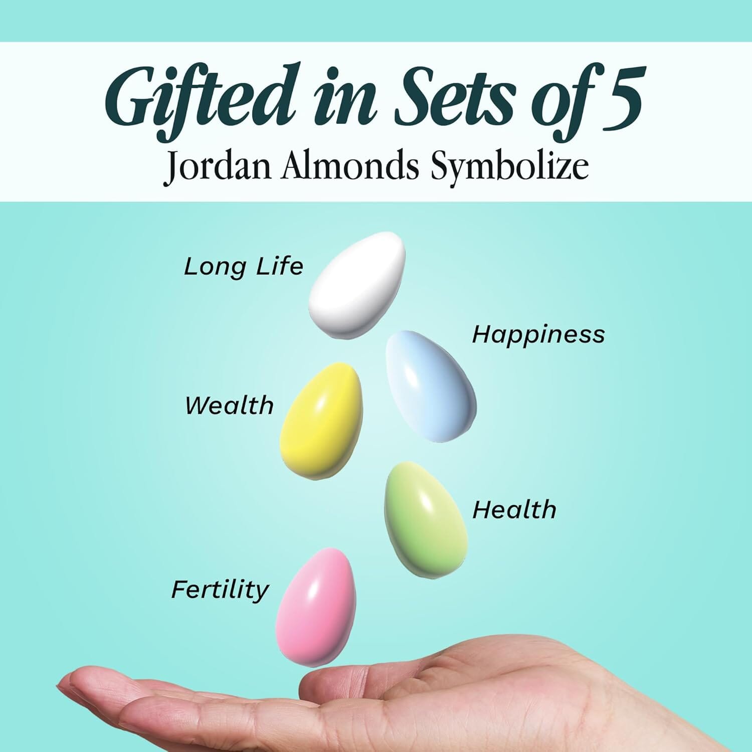 Snackathon Jordan Almonds, Assorted Pastel Candy-Coated Almonds, 1 LB Resealable Bag