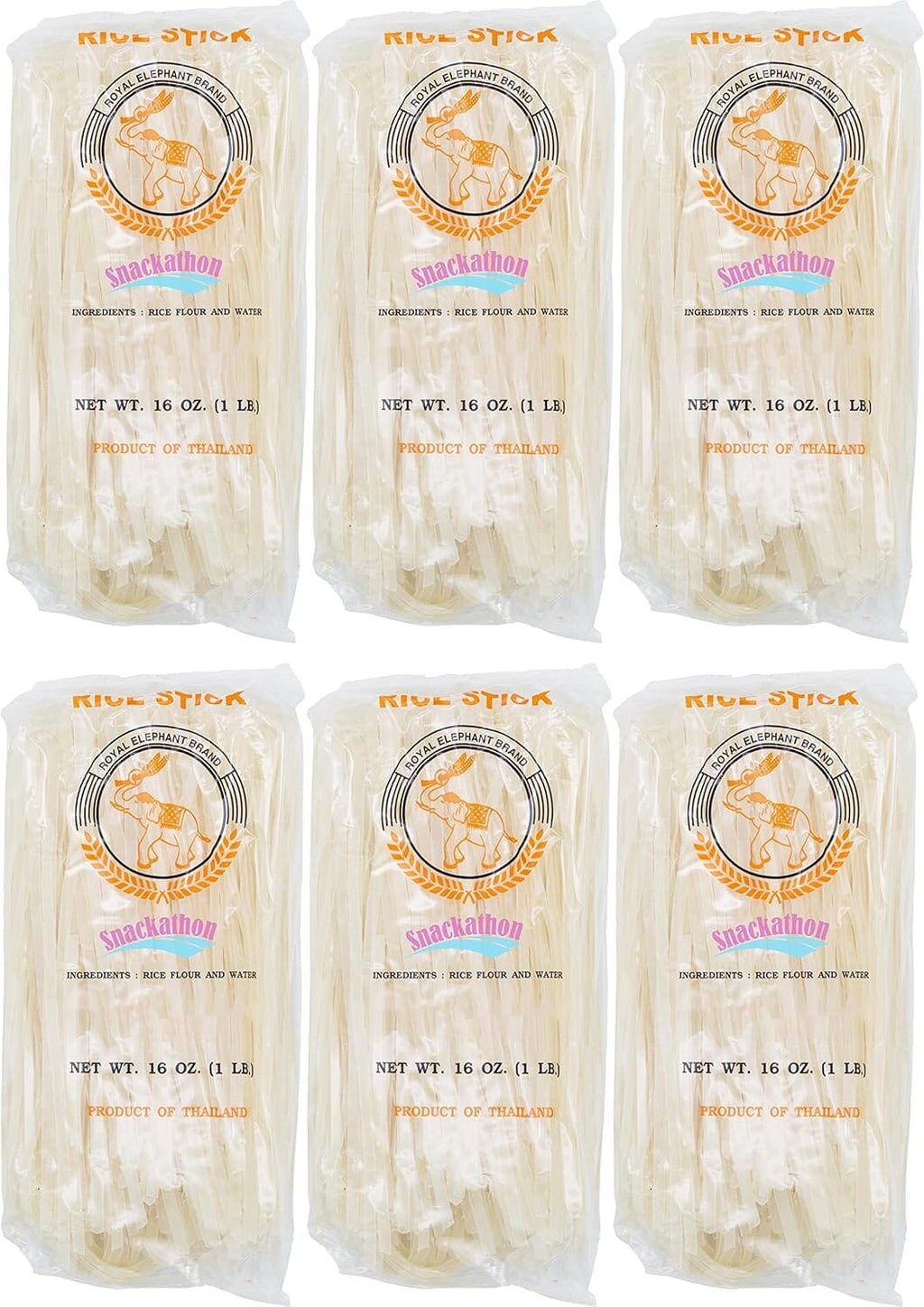 Snackathon Pad Thai Rice Stick Noodles, 16 Ounce Each