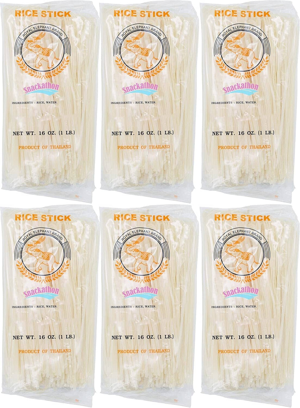 Snackathon Pad Thai Rice Stick Noodles, 16 Ounce Each